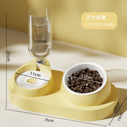 Cat Double Pet Bowl & Automatic Water Dispenser