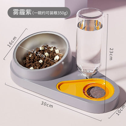 Cat Double Pet Bowl & Automatic Water Dispenser