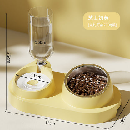Cat Double Pet Bowl & Automatic Water Dispenser