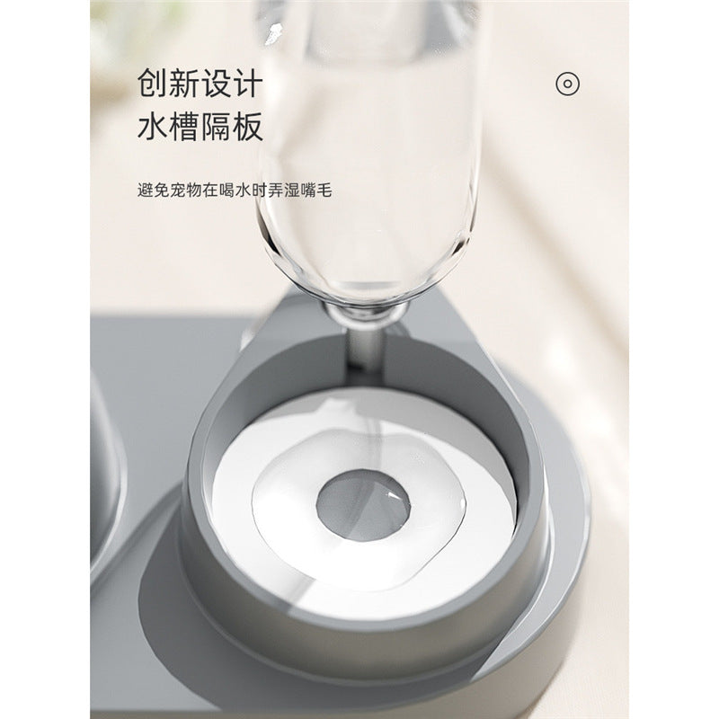 Cat Double Pet Bowl & Automatic Water Dispenser