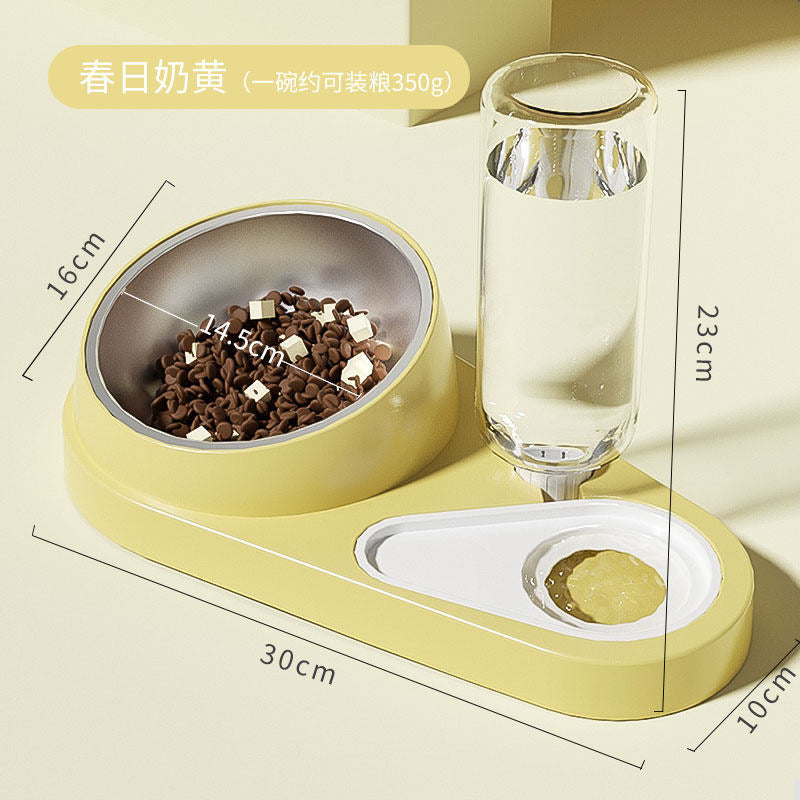 Cat Double Pet Bowl & Automatic Water Dispenser