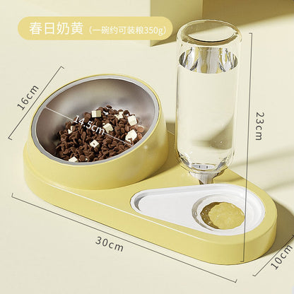 Cat Double Pet Bowl & Automatic Water Dispenser