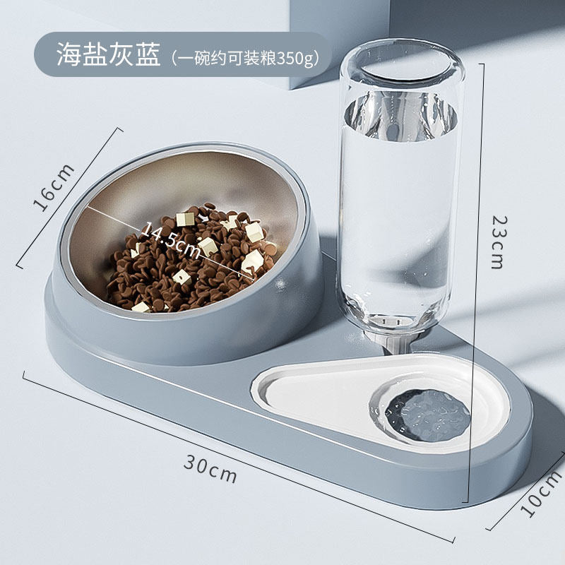 Cat Double Pet Bowl & Automatic Water Dispenser