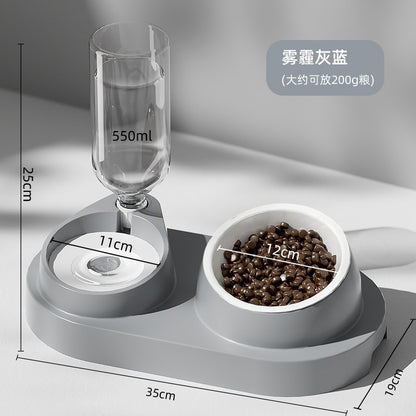 Cat Double Pet Bowl & Automatic Water Dispenser