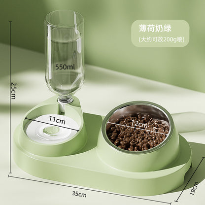 Cat Double Pet Bowl & Automatic Water Dispenser