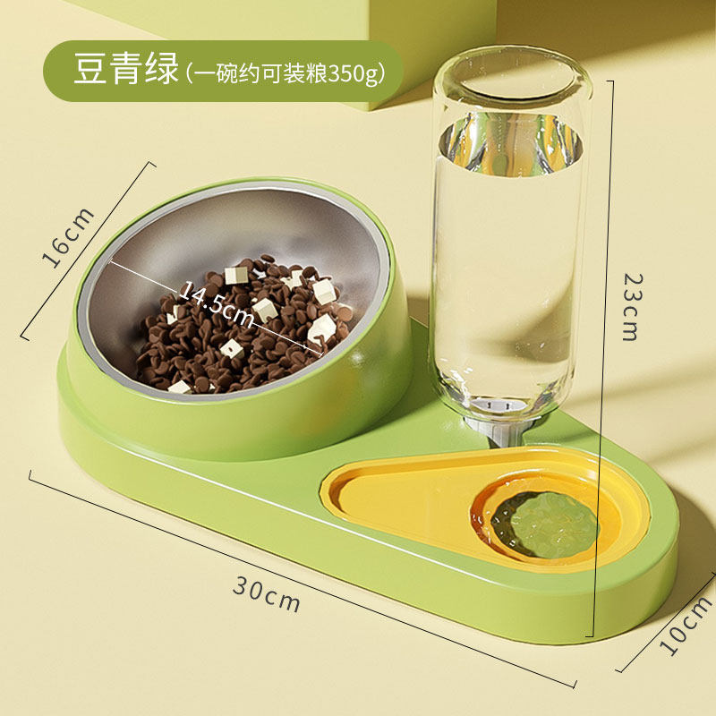 Cat Double Pet Bowl & Automatic Water Dispenser