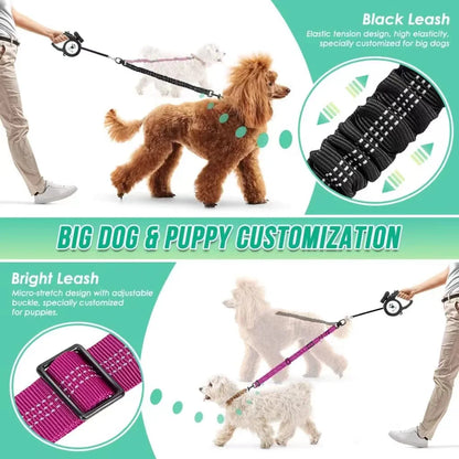 Dual Dog Leash Attachment – Adjustable & Shock Absorbing