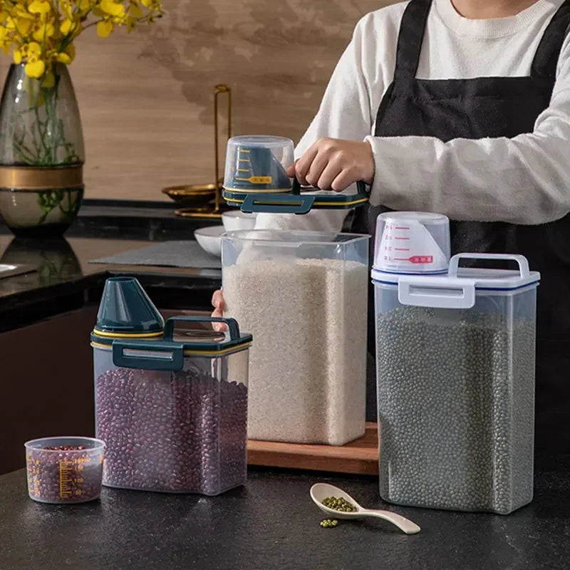 1.5kg/2kg Dog Cat Storage Tank + Measuring Cup