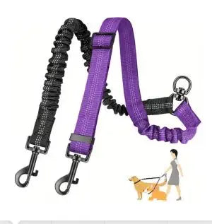 Dual Dog Leash Attachment – Adjustable & Shock Absorbing