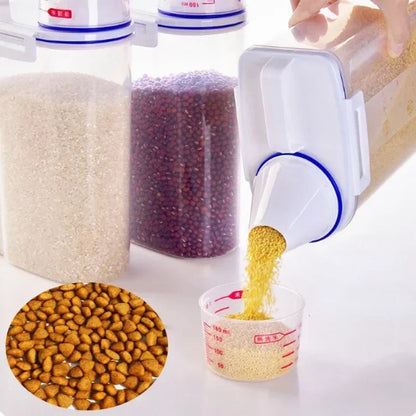 1.5kg/2kg Dog Cat Storage Tank + Measuring Cup