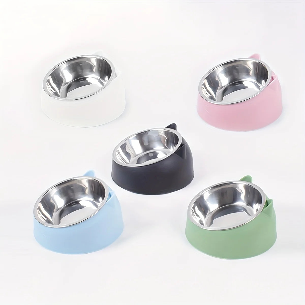 Elevated Inclined Cat Food & Water Bowl