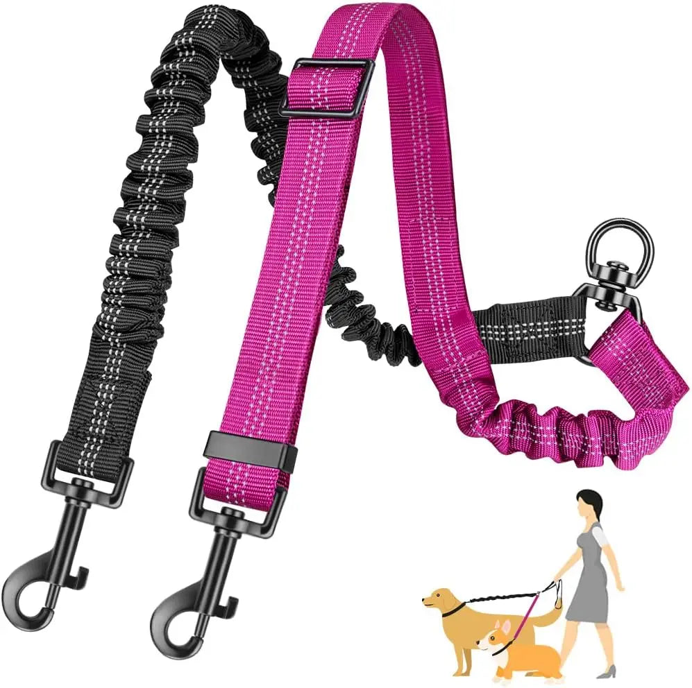 Dual Dog Leash Attachment – Adjustable & Shock Absorbing