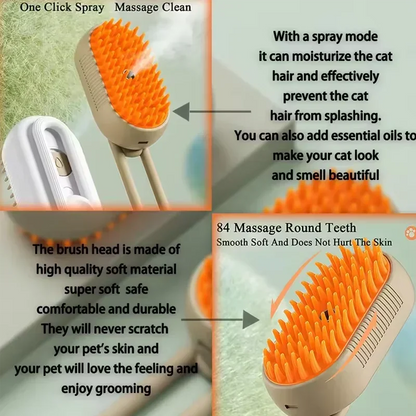 Luxury Steam Spray Pet Grooming Comb
