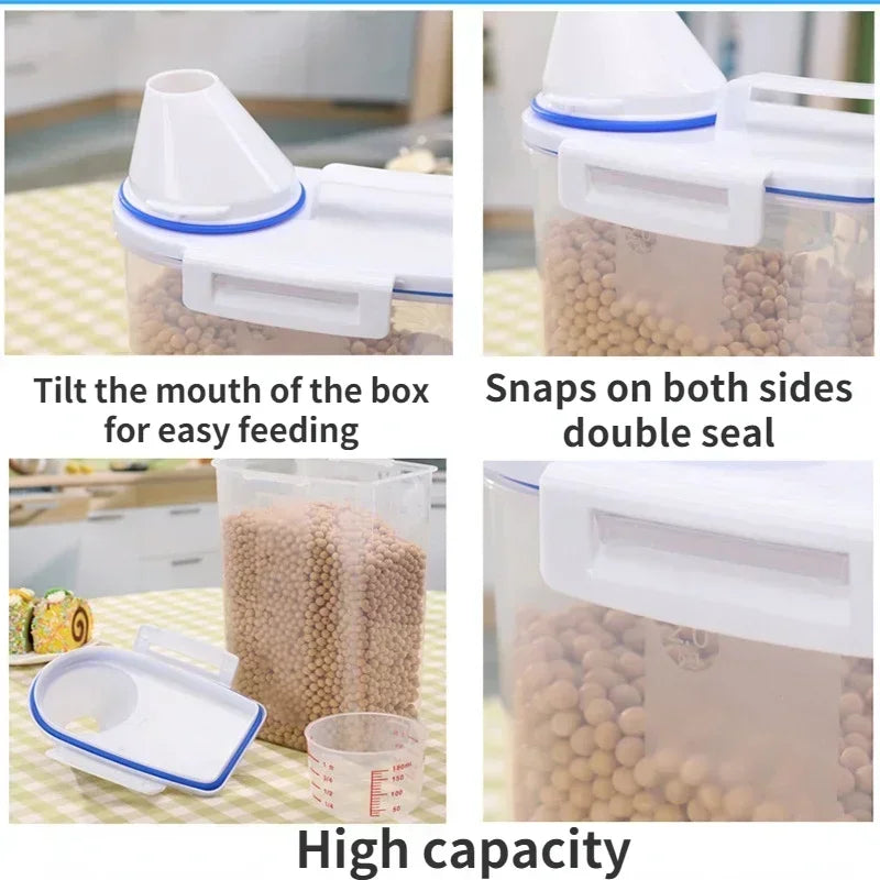 1.5kg/2kg Dog Cat Storage Tank + Measuring Cup