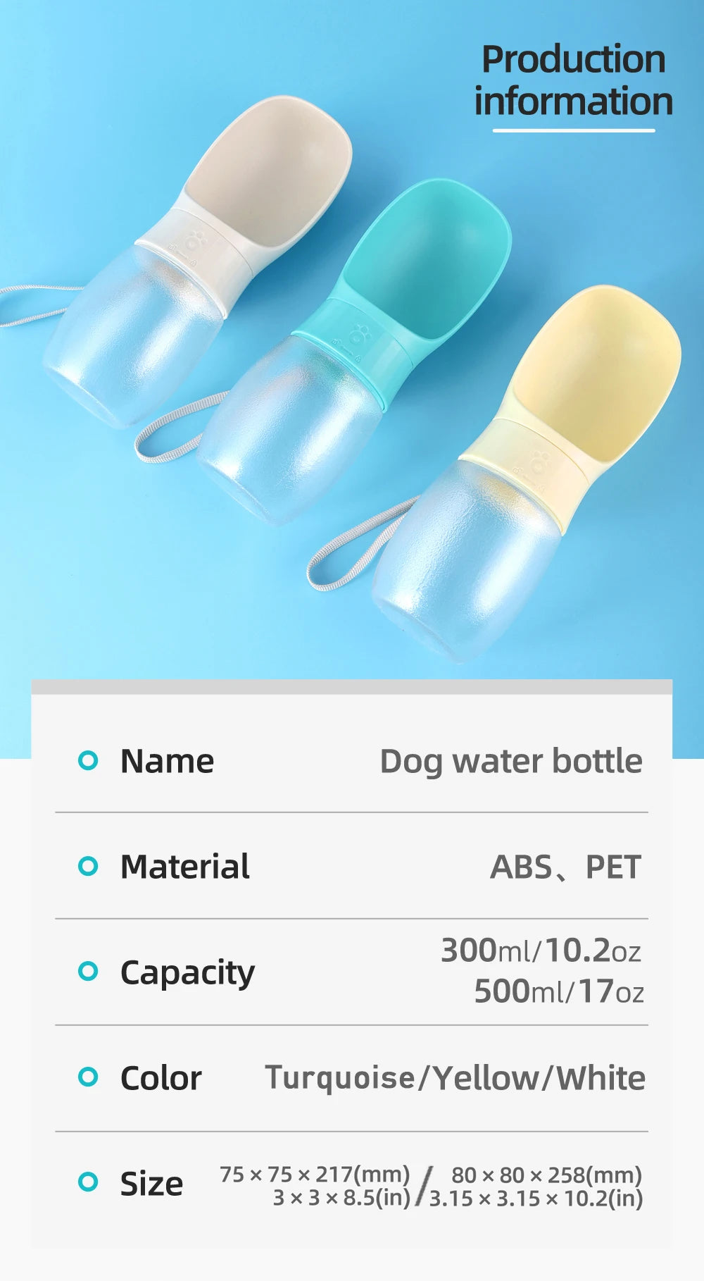 Portable Dog Water Bottle & Drinking Bowl