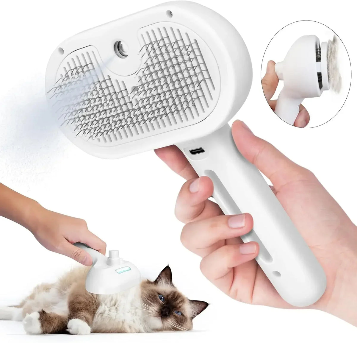 Luxury Steam Spray Pet Grooming Comb