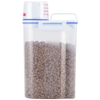 1.5kg/2kg Dog Cat Storage Tank + Measuring Cup
