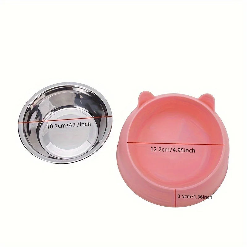Elevated Inclined Cat Food & Water Bowl