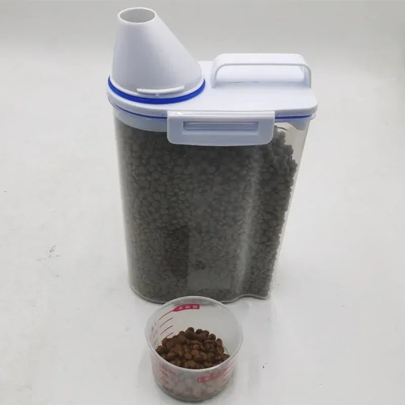 1.5kg/2kg Dog Cat Storage Tank + Measuring Cup