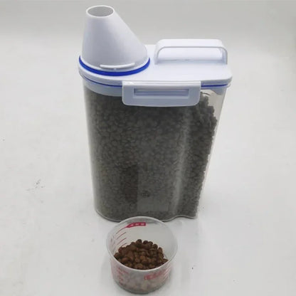1.5kg/2kg Dog Cat Storage Tank + Measuring Cup