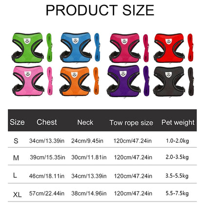 Breathable Reflective Harness & Leash Set