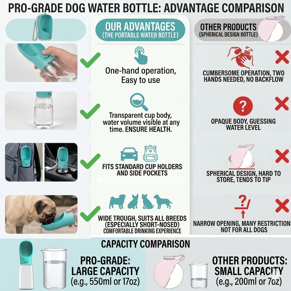 Portable Dog Water Bottle – Leak-Proof & Travel Friendly