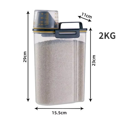 1.5kg/2kg Dog Cat Storage Tank + Measuring Cup