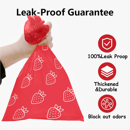 Strawberry Scented Biodegradable Dog Poop Bags