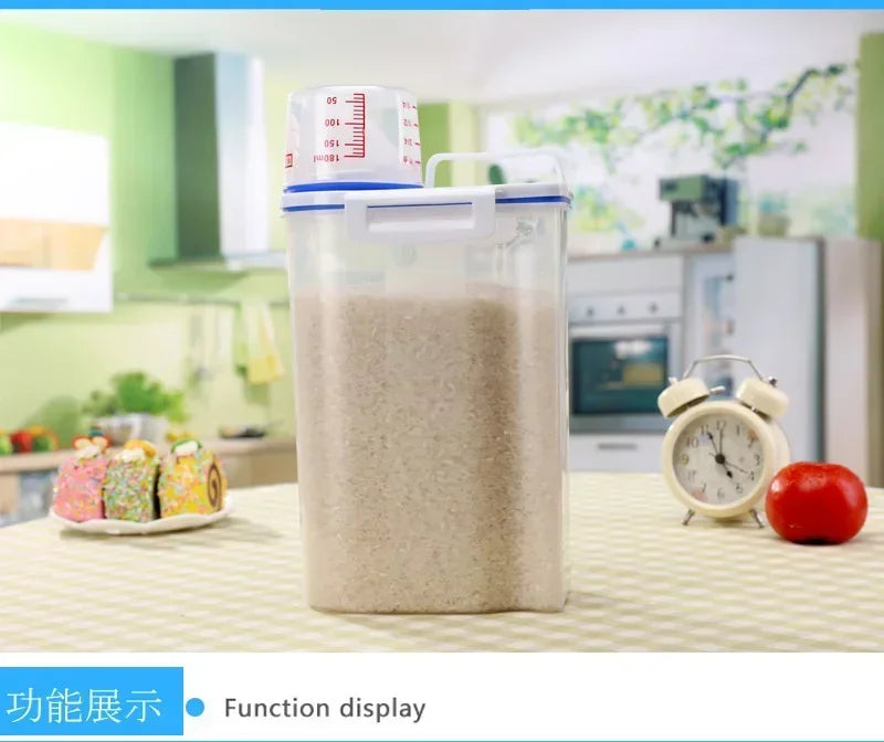 1.5kg/2kg Dog Cat Storage Tank + Measuring Cup