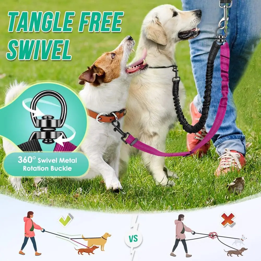 Dual Dog Leash Attachment – Adjustable & Shock Absorbing